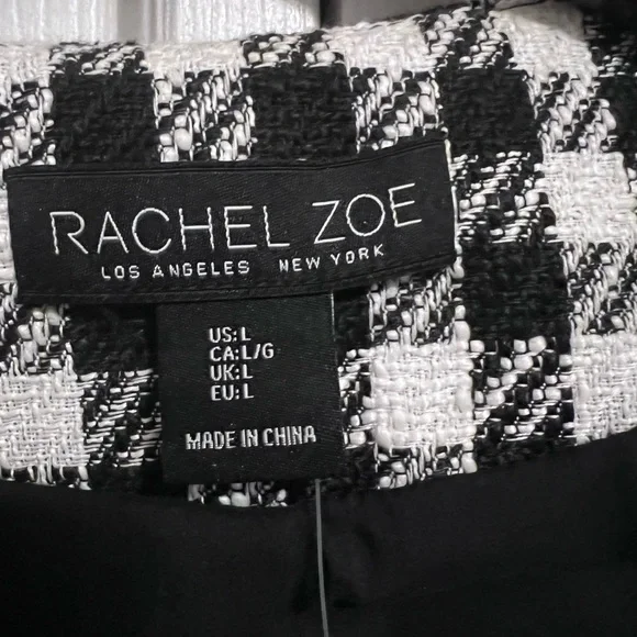 Rachel Zoe Plaid Cropped Blazer Women's Size L Academia Preppy. NWT - Picture 3 of 9